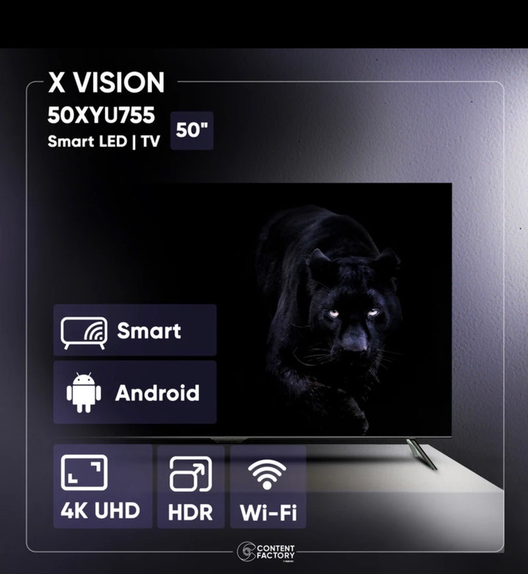 تلویزیون ۵۰ اینچ اسمارت 4k ایکس ویژن. مدل50XYU785 گرید c