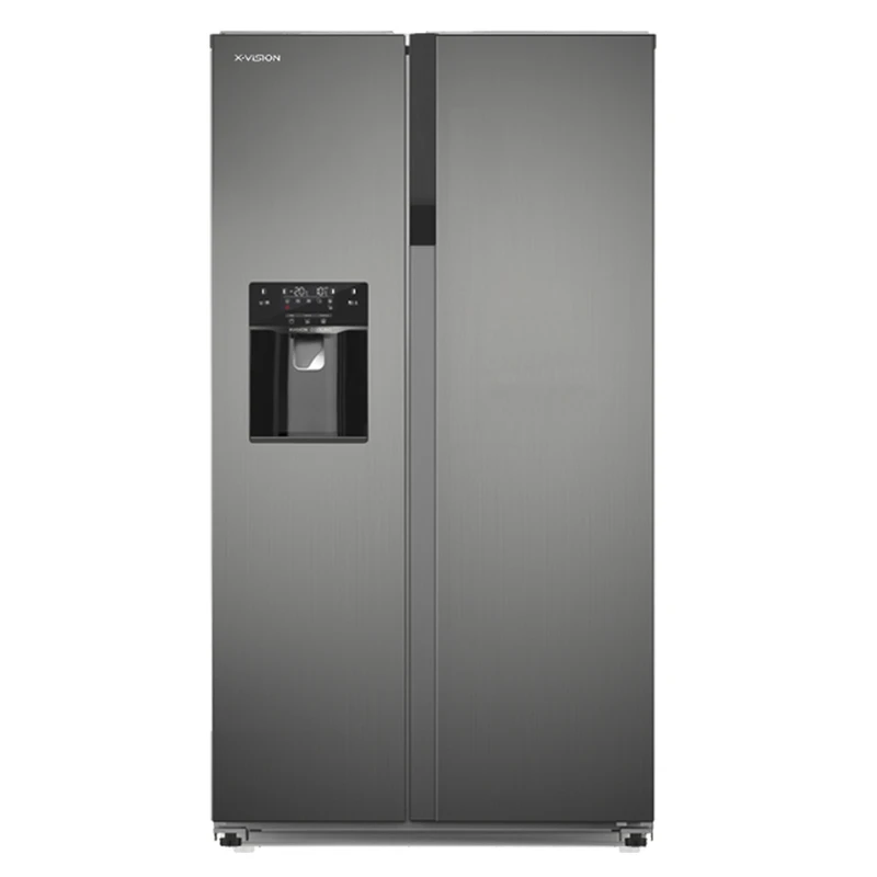 یخچال فریزر ساید بای ساید 28 فوت ایکس ویژن مدل HS600-SI  رنگ سیلور گرید B ایراد جزیی ظاهری 36 ماه گارانتی گرید B
